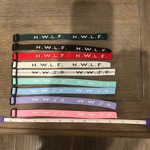 Lot of 9 “What would Jesus do?” WWJD and “He would love first!” HWLF bracelets.